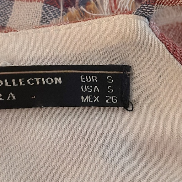 Zara Trafaluc Frayed Checked Summer Dress Size Small 2543/517/050 100%‎ Cotton - Picture 10 of 15